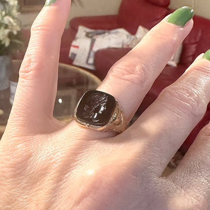 c.1890s 14k Gold Intaglio Ring