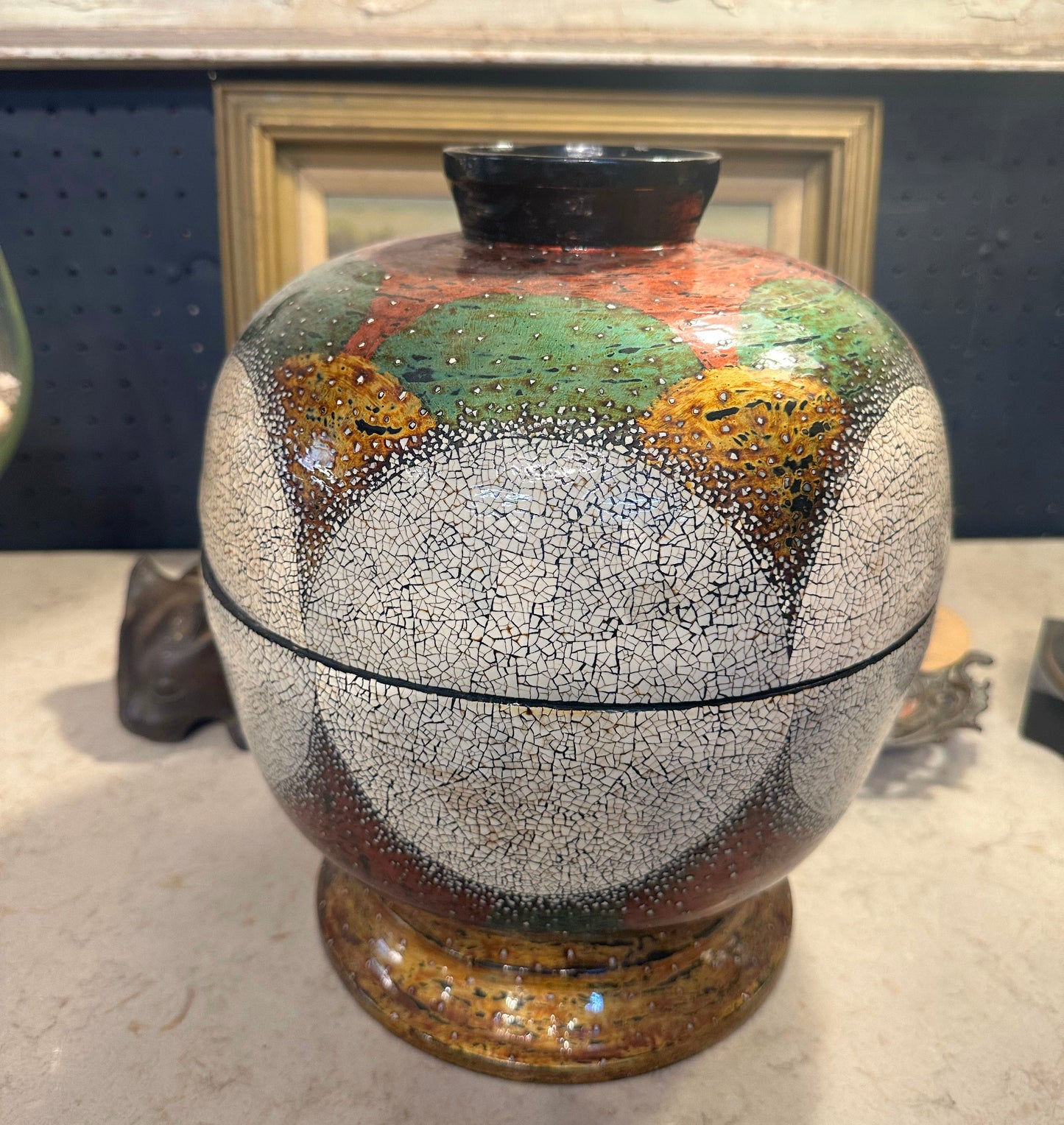 Mid Century Asian Lacquered Vessel