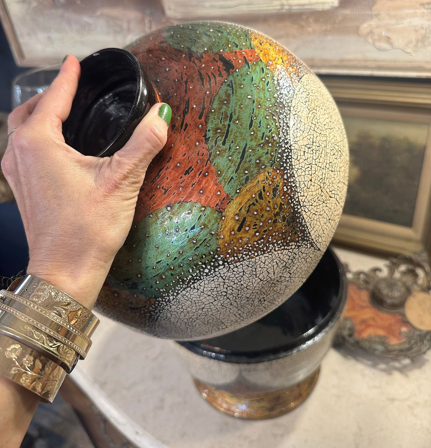 Mid Century Asian Lacquered Vessel