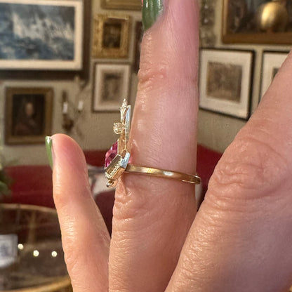 Belle Epoque 18k Pink Ruby & Diamond Ring