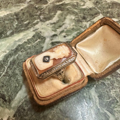 Rare Hinged Locket Cameo Ring