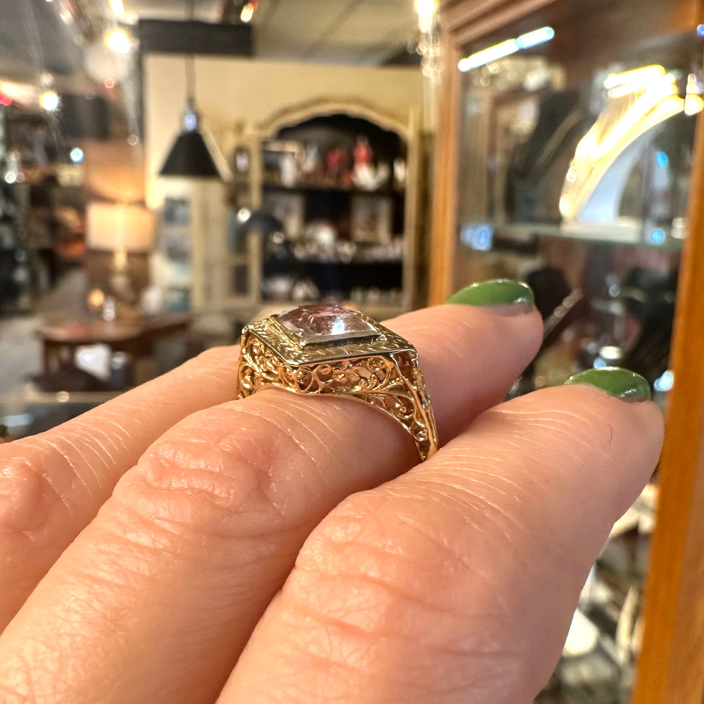 Art Deco Marquee Cocktail Ring