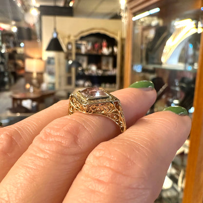 Art Deco Marquee Cocktail Ring