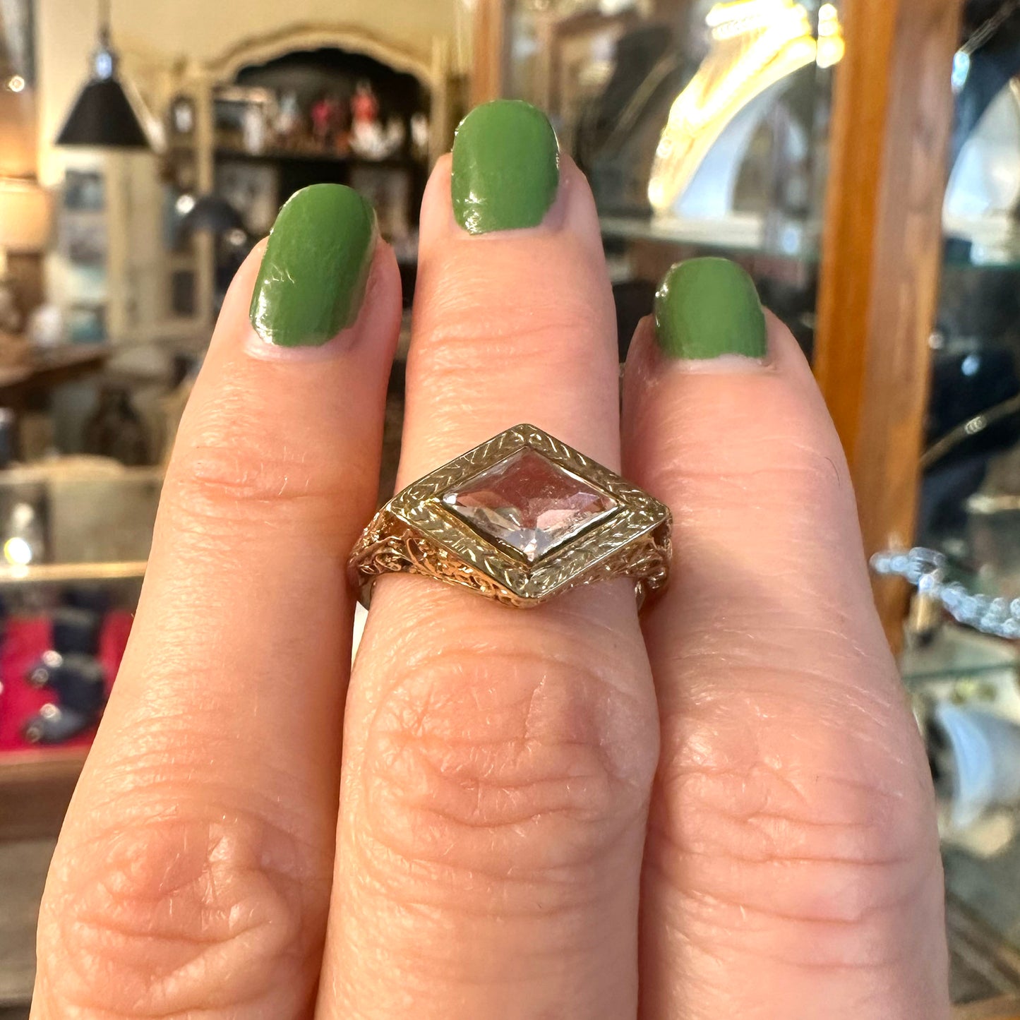 Art Deco Marquee Cocktail Ring