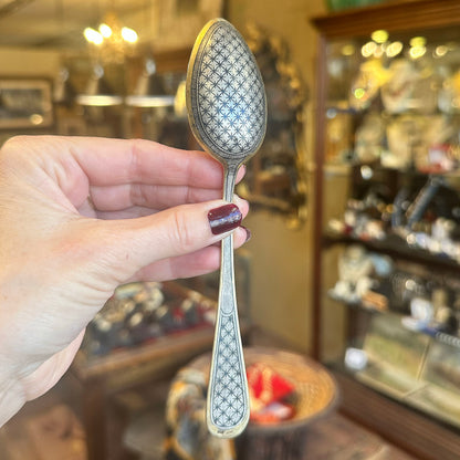 Antique c.1880s  Russian Nielle Sterling Spoon