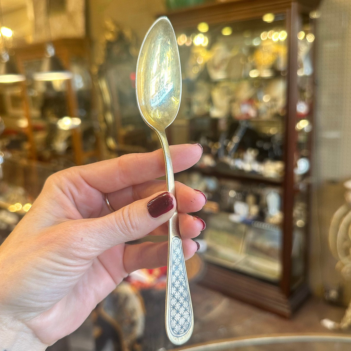 Antique c.1880s  Russian Nielle Sterling Spoon