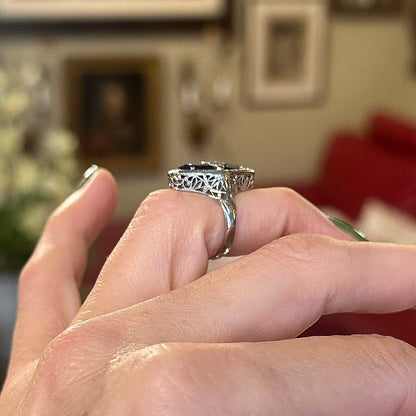 Art Deco Sapphire & White Gold Ring