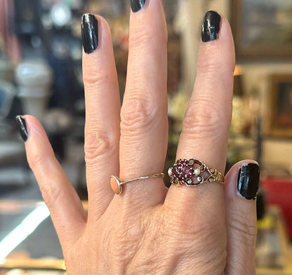 10k Victorian Garnet & Seed Pearl Ring
