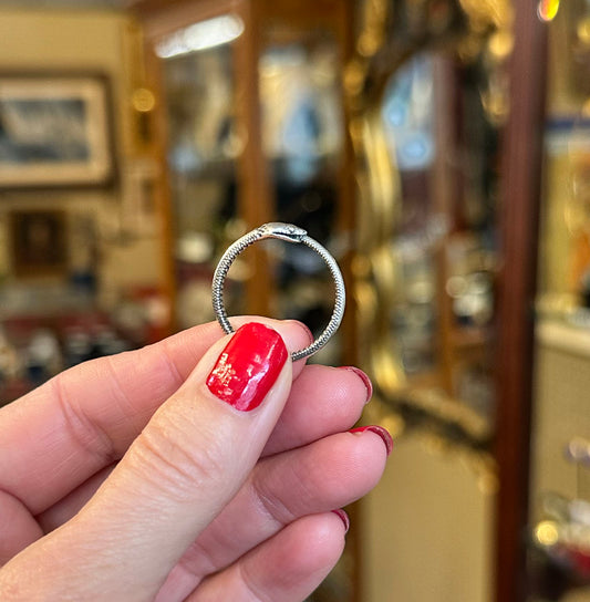 Sterling Ouroboros Snake Ring