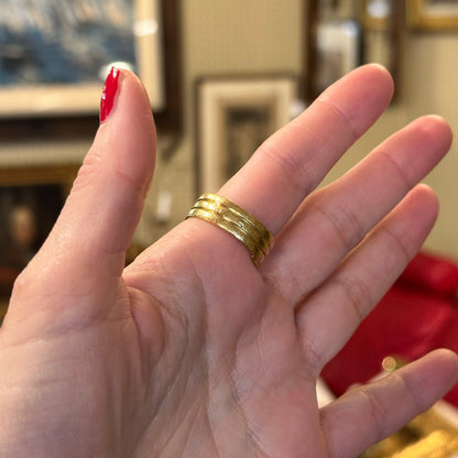 Antique 18k Gold Snake Ring w/ Rose Cut Diamonds