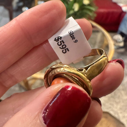 Victorian 14k Salmon Coral Gold Ring